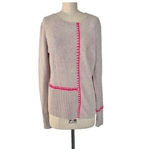 Lisa Todd Women's Pink Sweater with Contrast Stitching Small